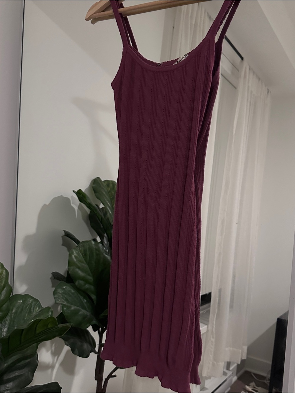 Free People intimately Hooked On You Pointelle smoked wings slip dress